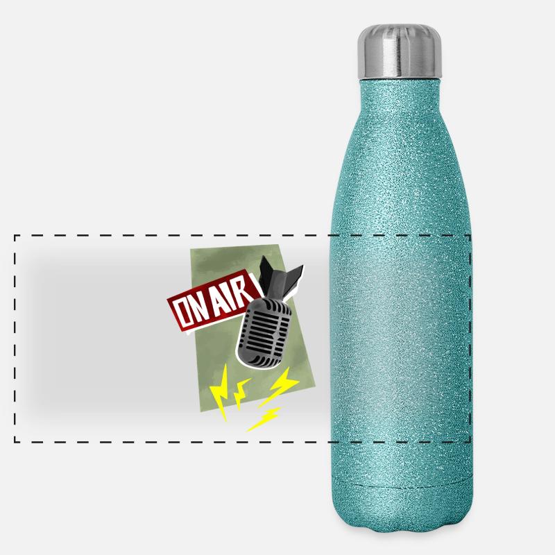 Microphone - diffusion en direct Gourde isotherme panoramique pailletée 500 ml