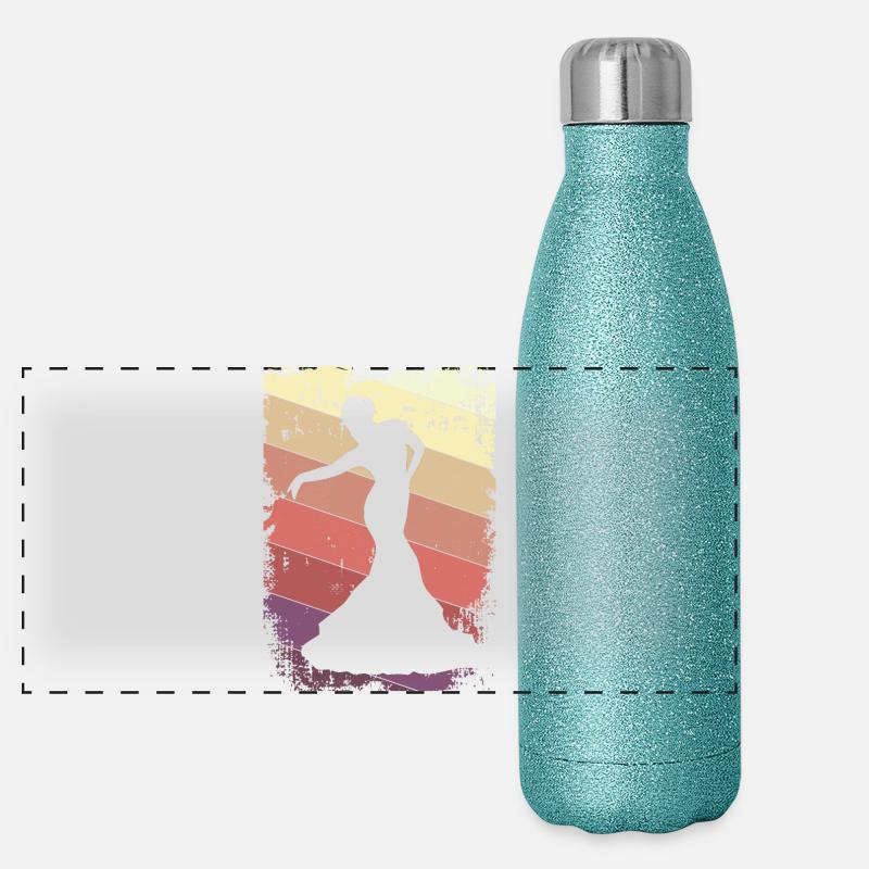 Tanzen Tänzerin Panorama Glitzer Isolierflasche 500 ml
