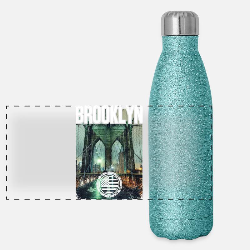 Brooklyn Birdge Gourde isotherme panoramique pailletée 500 ml
