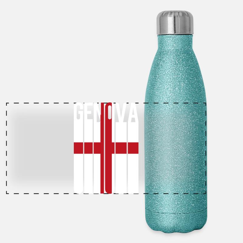 drapeau de Gênes Gênes Genes Génova Gourde isotherme panoramique pailletée 500 ml