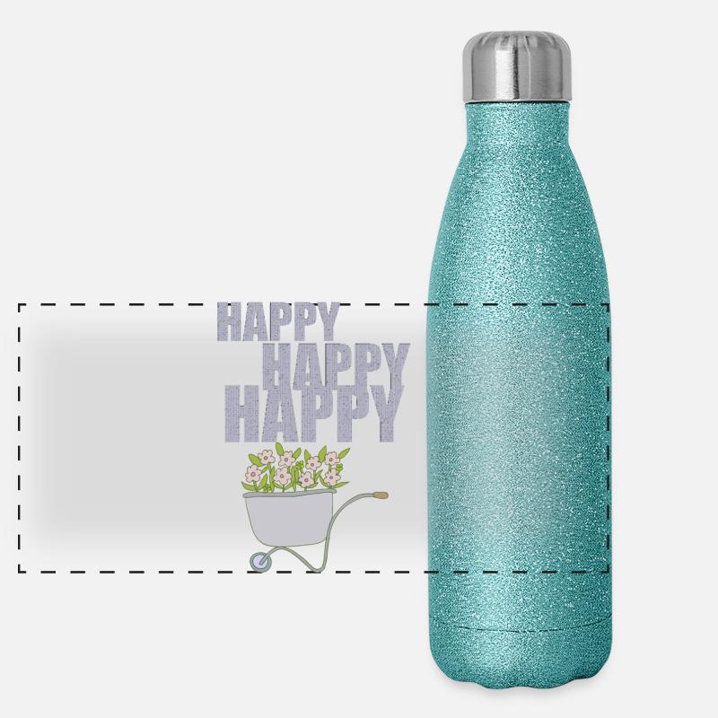 WHEELBARROWS HAPPY Panoramic Glitter Thermal Bottle 500 ml