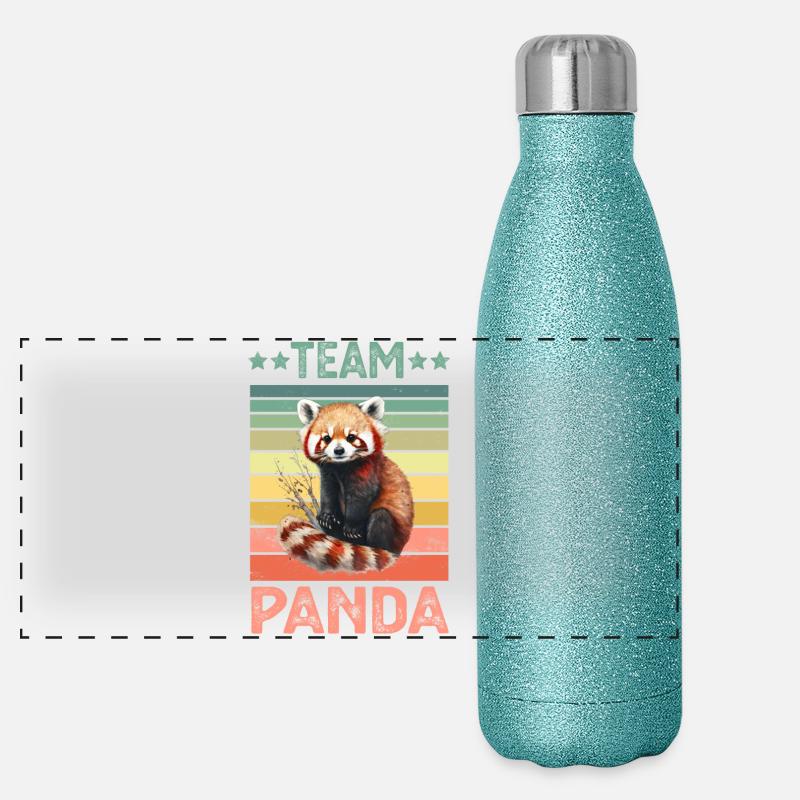 Red panda Panoramic Glitter Thermal Bottle 500 ml
