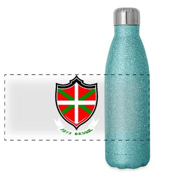 Pays basque - Gourde isotherme panoramique pailletée 500 ml - paillettes bleues - Devant