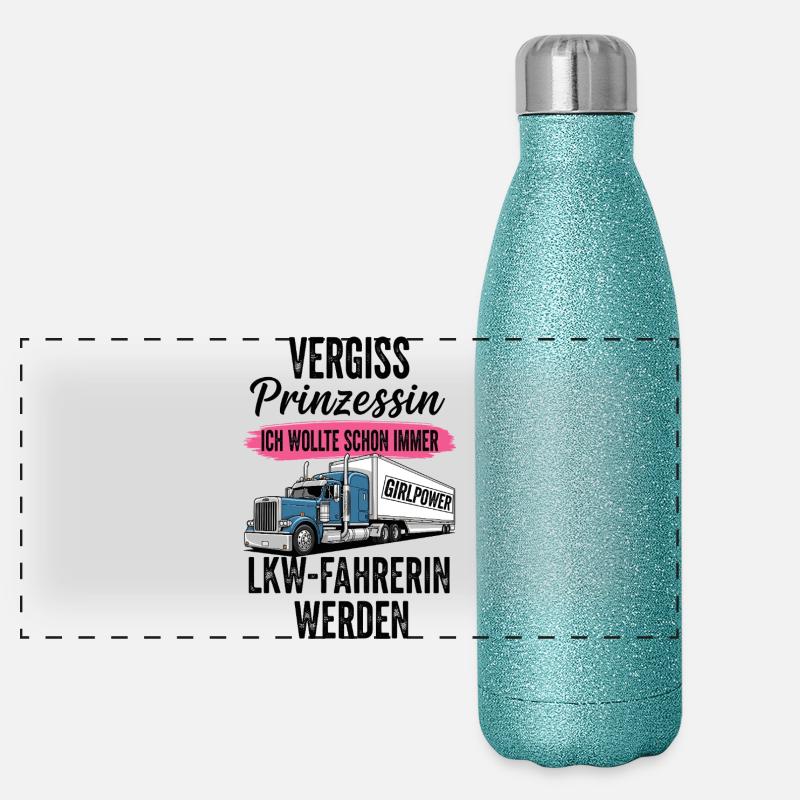 Chauffeur de camion : Forget Princess Gourde isotherme panoramique pailletée 500 ml