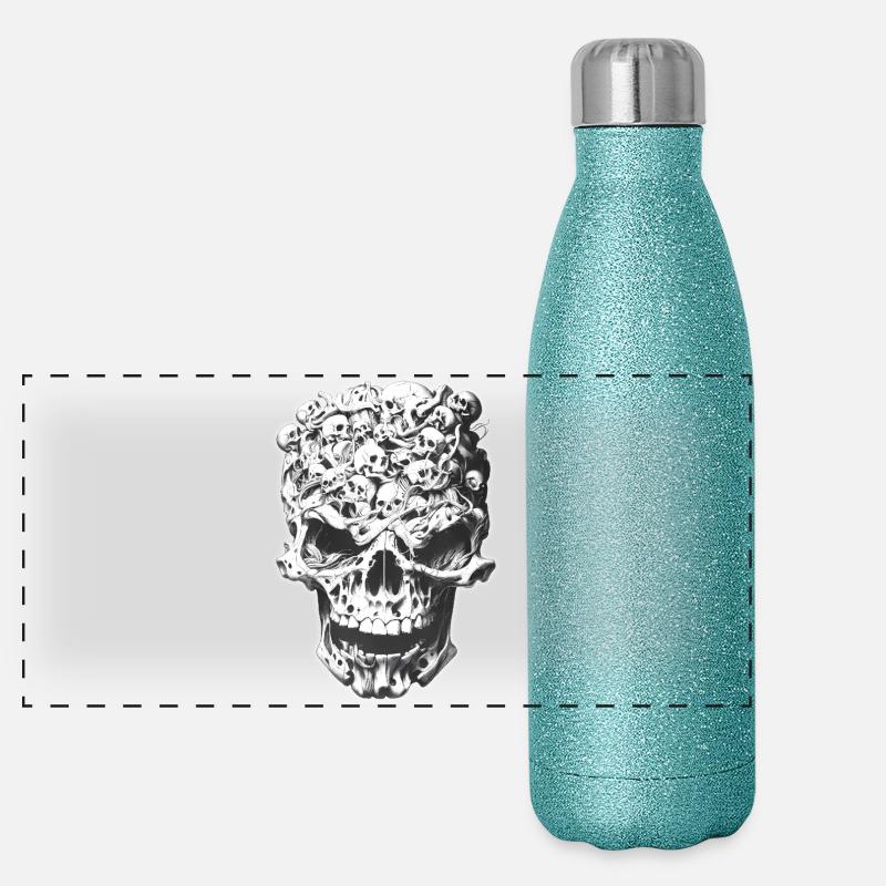 Crâne de crânes Gourde isotherme panoramique pailletée 500 ml