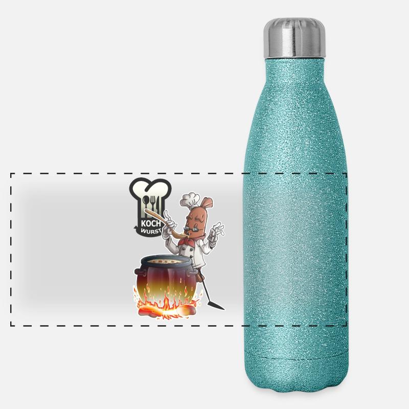 Saucisse cuite Gourde isotherme panoramique pailletée 500 ml
