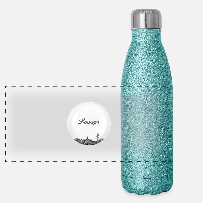 porcelaine de Limoges Gourde isotherme panoramique pailletée 500 ml