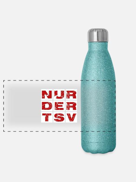 TSV - Panorama Glitzer Isolierflasche 500 ml - Blau Glitzer - Vorne