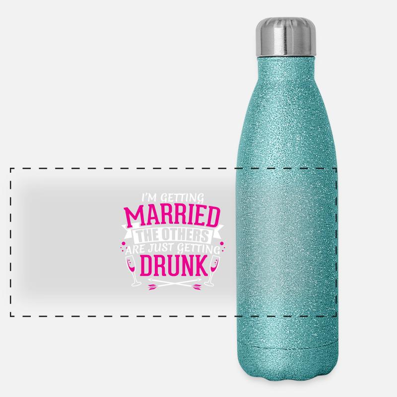 JGA - IM GETTING MARRIED BRIDE Panorama Glitzer Isolierflasche 500 ml