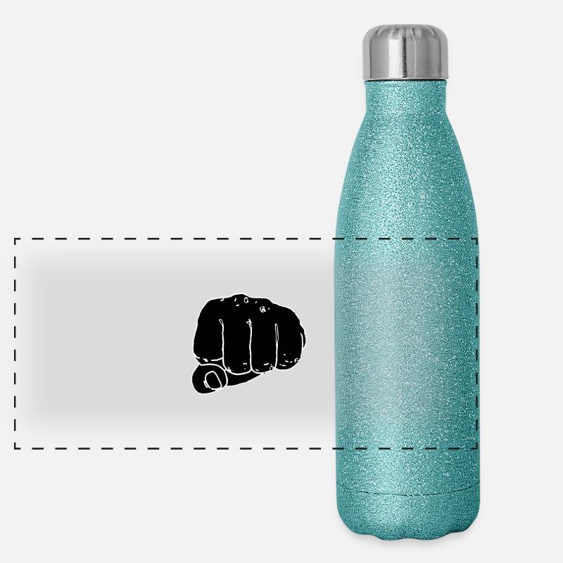 Faust schwarz Panorama Glitzer Isolierflasche 500 ml