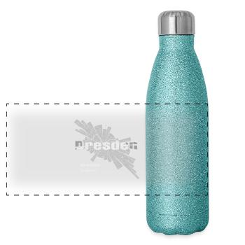 Dresden Map - Panoramic Glitter Thermal Bottle 500 ml - blue glitter - Front