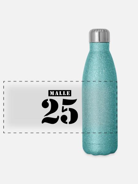 Malle 2025 Holiday - Panoramic Glitter Thermal Bottle 500 ml - blue glitter - Front