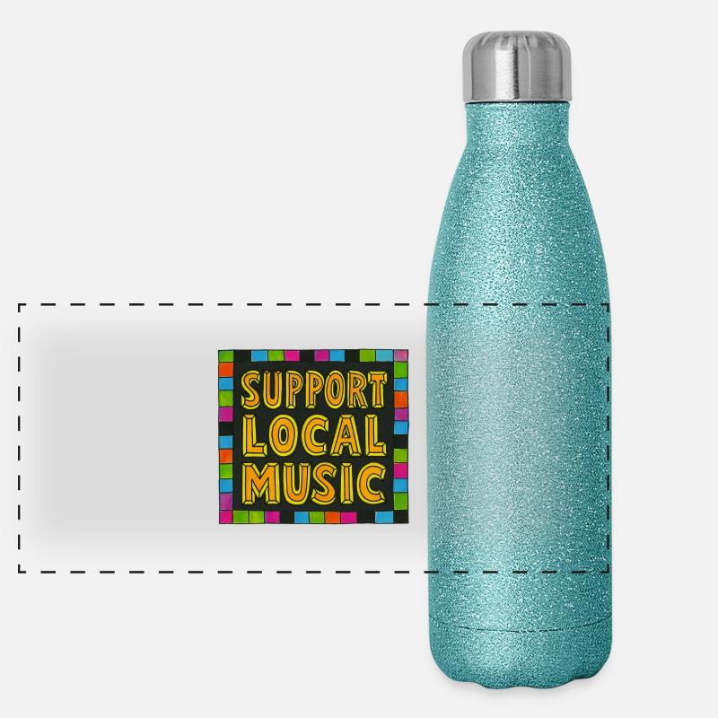 Unterstützen Sie lokale Musik Panorama Glitzer Isolierflasche 500 ml
