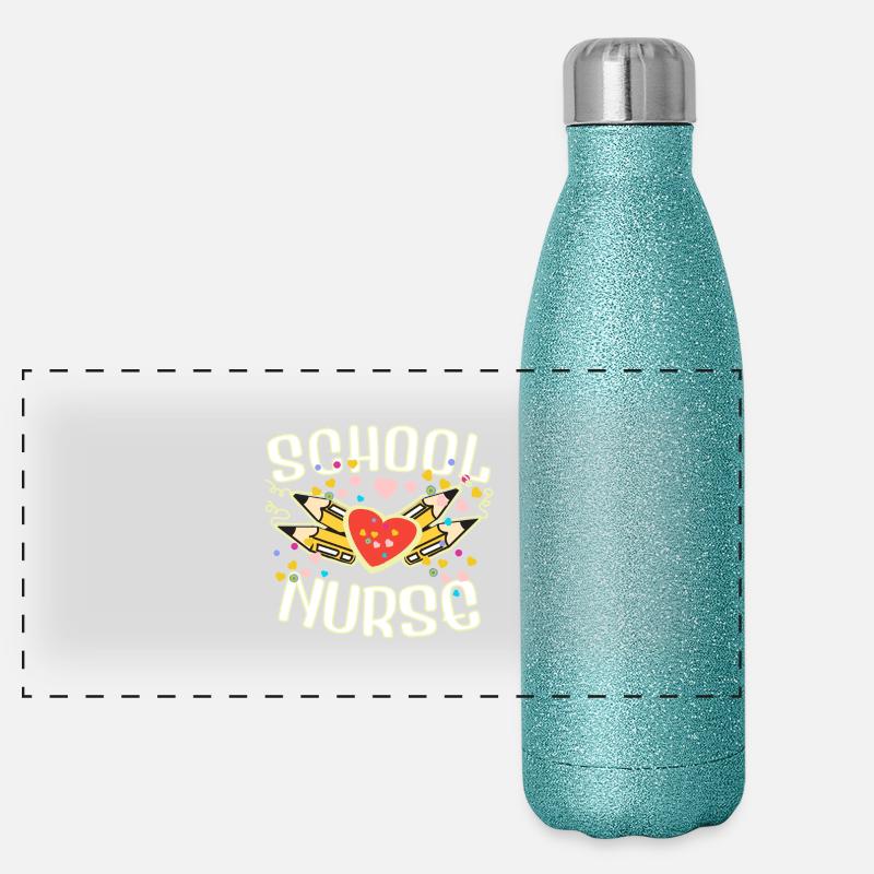 krankenschwester Schule schüler Panorama Glitzer Isolierflasche 500 ml