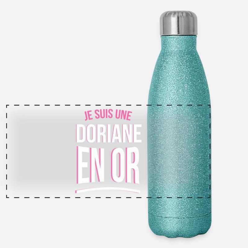 je suis une Doriane en or cadeau idée humour Gourde isotherme panoramique pailletée 500 ml