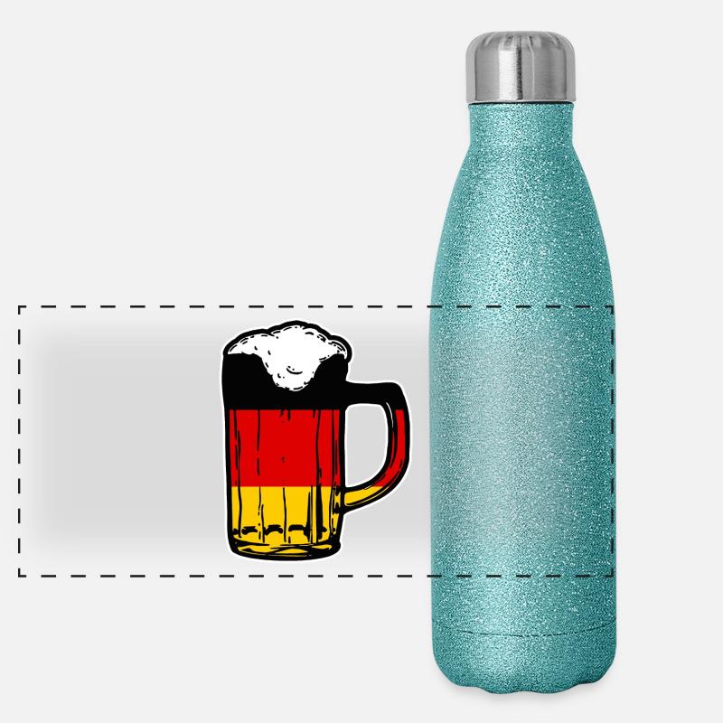 Deutsches Bier German Beer Geschenk Panorama Glitzer Isolierflasche 500 ml