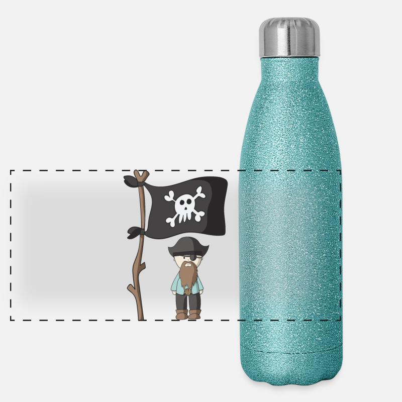 Pirat Panorama Glitzer Isolierflasche 500 ml