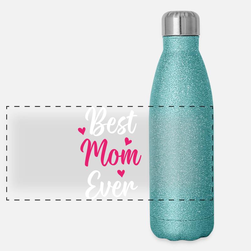 Beste Mutter aller Zeiten Panorama Glitzer Isolierflasche 500 ml