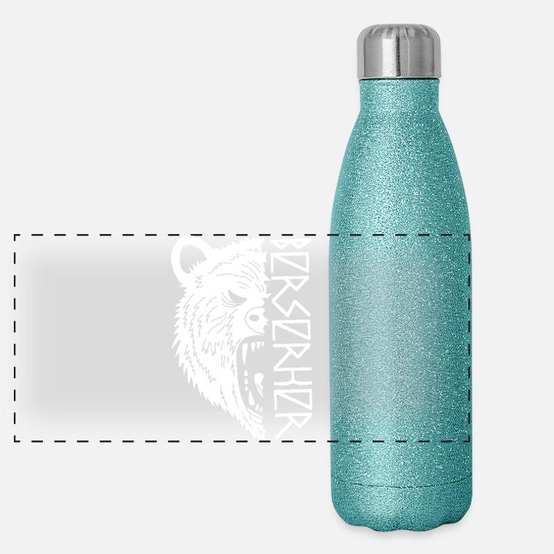 Guerrier ours blanc Gourde isotherme panoramique pailletée 500 ml