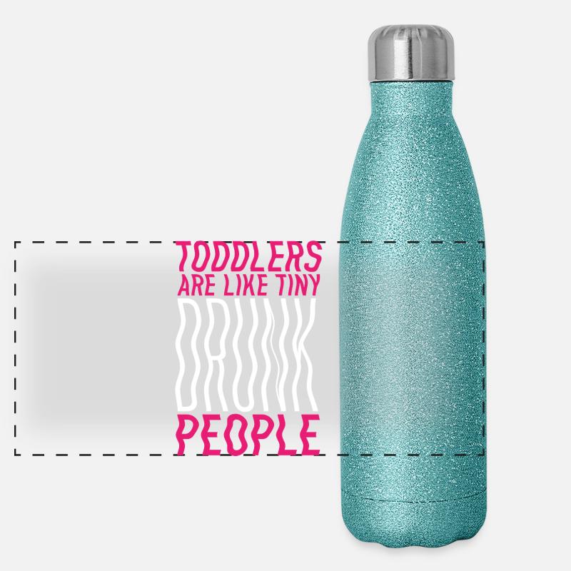 Toddlers & Drunks – Funny Parent's Saying Panoramic Glitter Thermal Bottle 500 ml