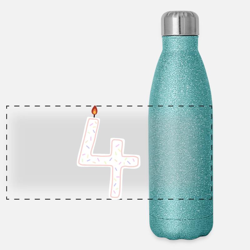 Conception de bougie festive numéro quatre Gourde isotherme panoramique pailletée 500 ml
