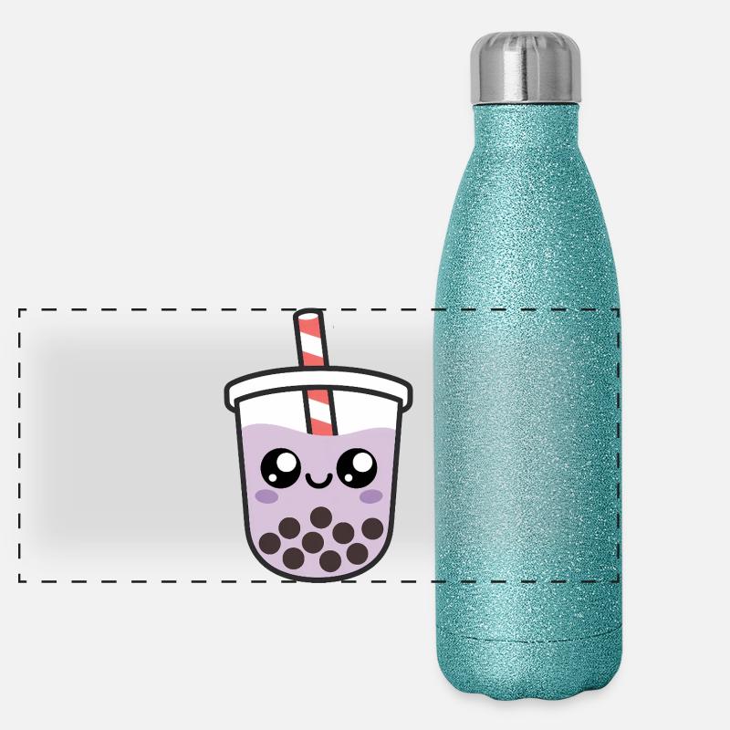 Kawaii Bubble Tee Panorama Glitzer Isolierflasche 500 ml