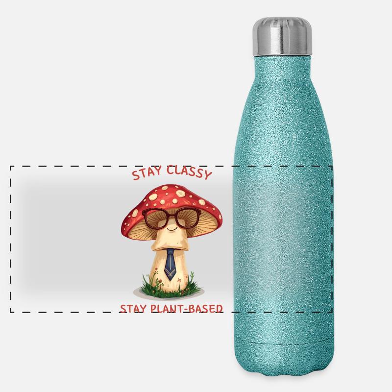 Stay Classy – Nostalgic Mushroom Design Panorama Glitzer Isolierflasche 500 ml