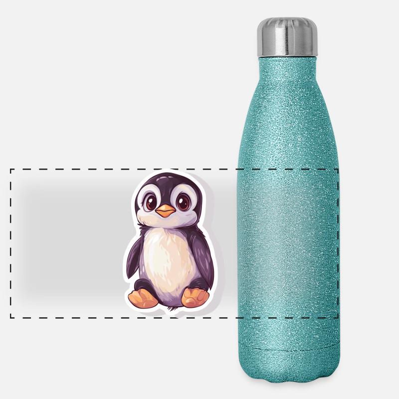 Pinguin Panorama Glitzer Isolierflasche 500 ml