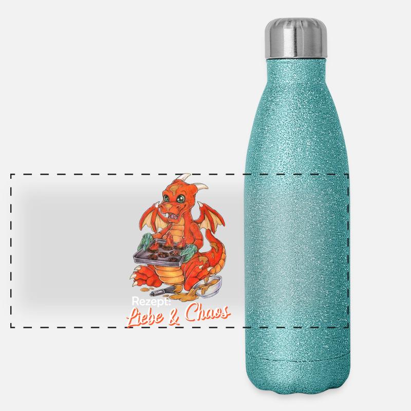 Drôle de biscuits dragon cuisson Noël Gourde isotherme panoramique pailletée 500 ml