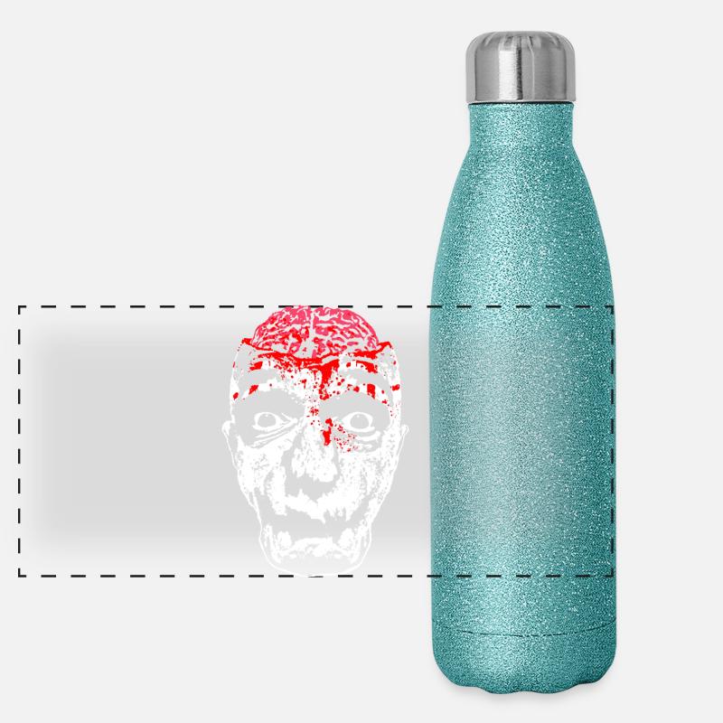Blutiges Zombie-Gesicht Panorama Glitzer Isolierflasche 500 ml