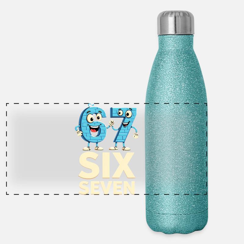 US Flag 67 Memes Six Seven Gourde isotherme panoramique pailletée 500 ml