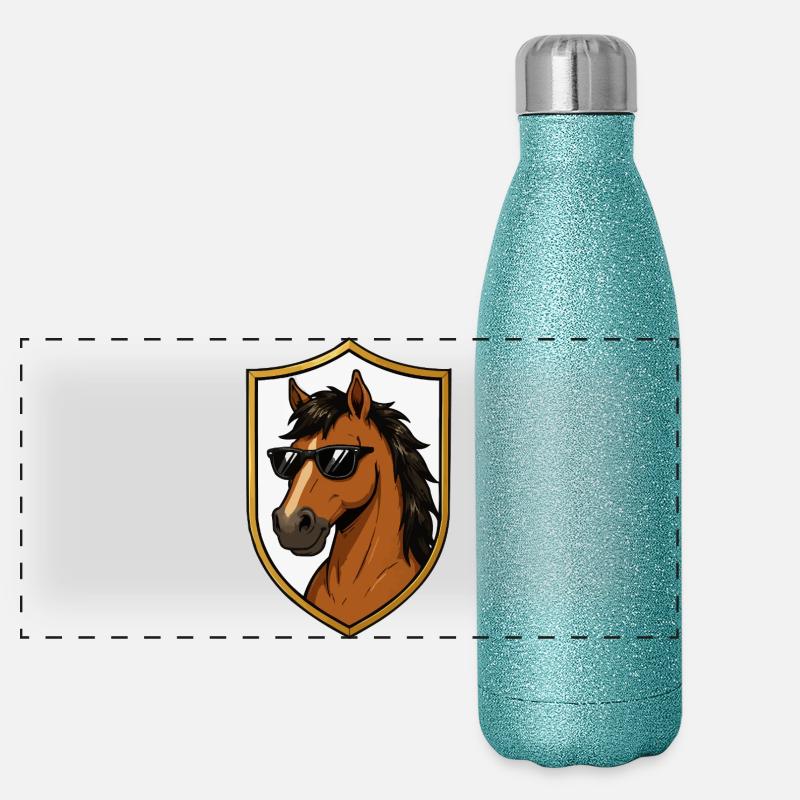 Bouclier de l’étalon avec lunettes de soleil Gourde isotherme panoramique pailletée 500 ml