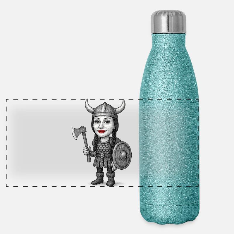 Viking Red Lips Warrior Panoramic Glitter Thermal Bottle 500 ml