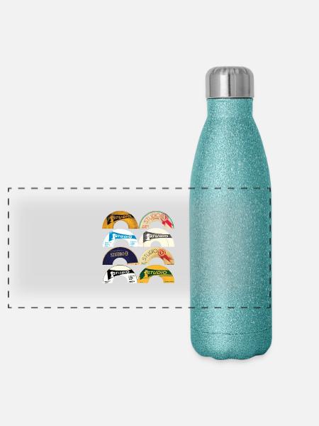 Studio One Reggae T-Shirt - Panoramic Glitter Thermal Bottle 500 ml - blue glitter - Front