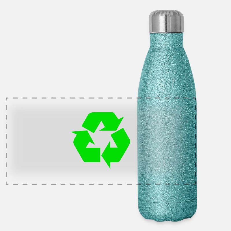 Earth Day Recycle Panorama Glitzer Isolierflasche 500 ml