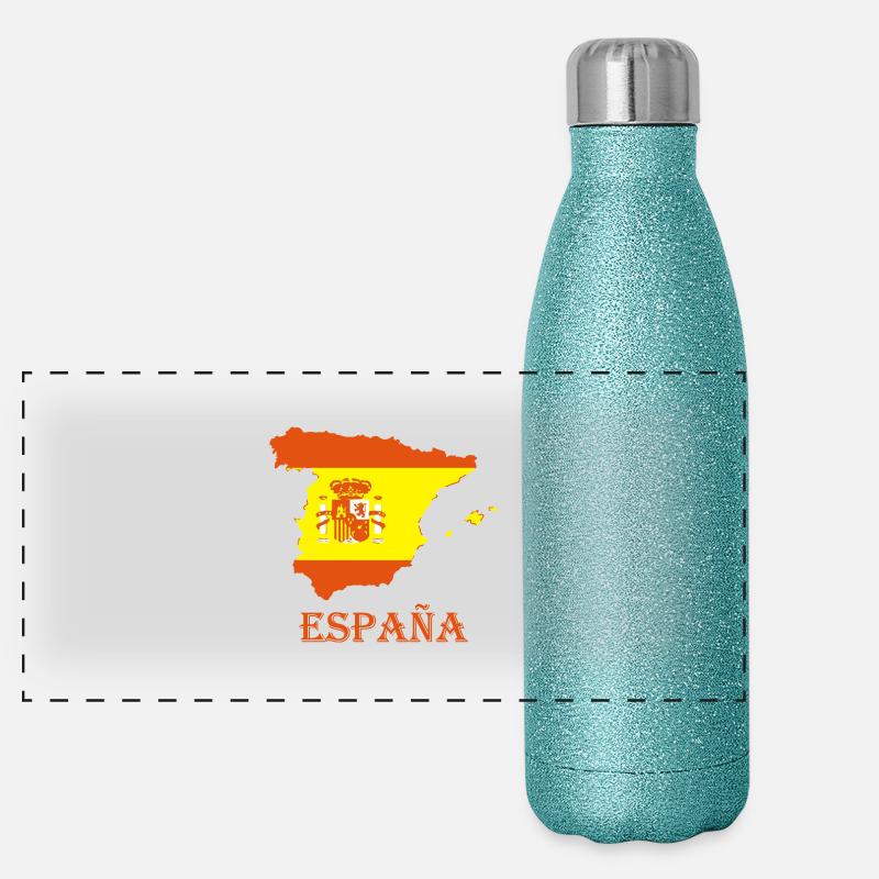 España - Panoramic Glitter Thermal Bottle 500 ml - blue glitter