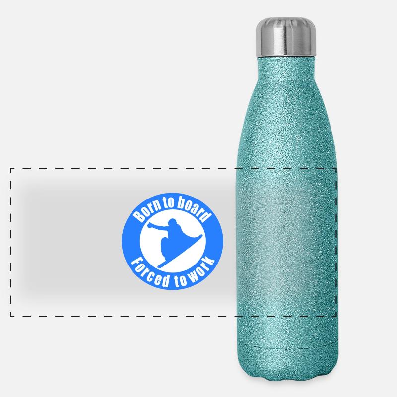 Snowboard Panorama Glitzer Isolierflasche 500 ml