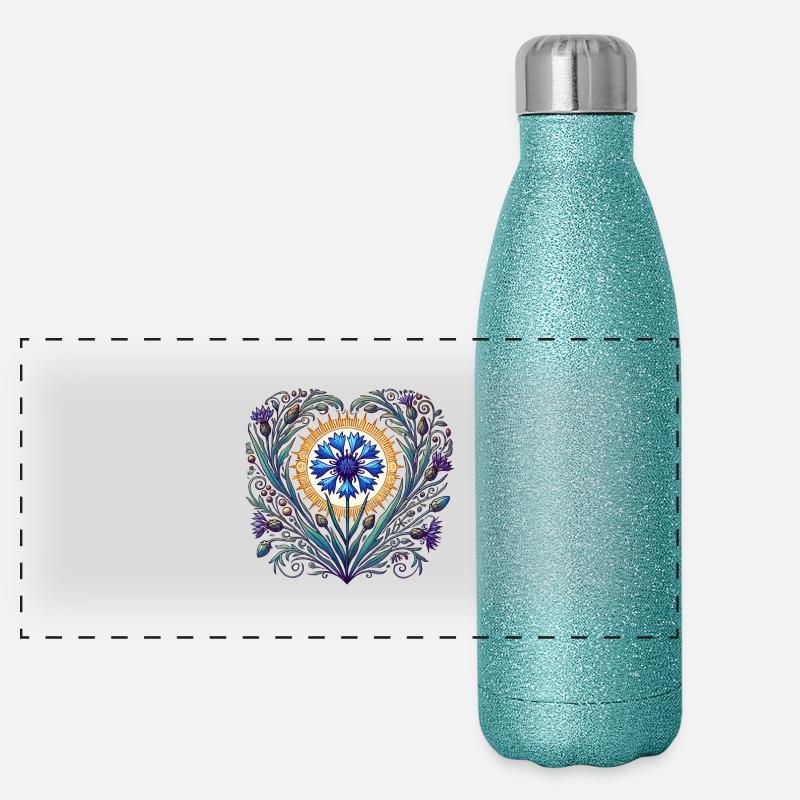 Garden Blues Panoramic Glitter Thermal Bottle 500 ml
