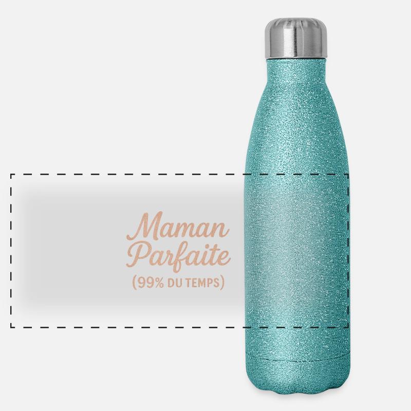 Perfekte Mutter in 99% der Fälle Panorama Glitzer Isolierflasche 500 ml