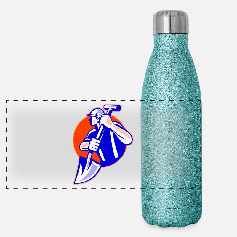 Arbeiter Panorama Glitzer Isolierflasche 500 ml