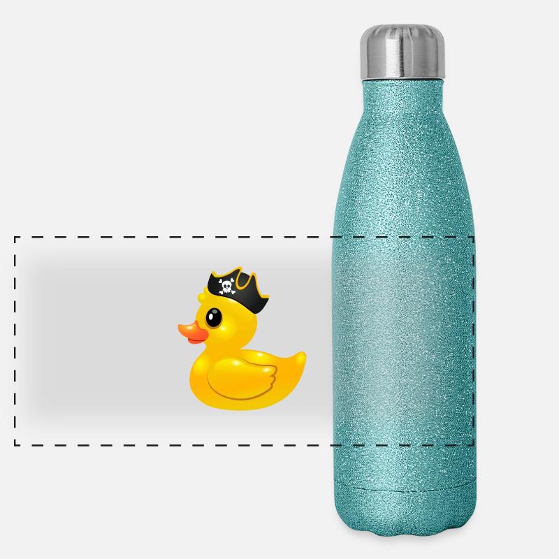 Gummiente Pirat - Rubber duck pirate Panorama Glitzer Isolierflasche 500 ml