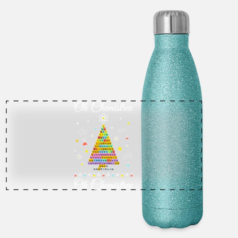 Chemistree aktuelles Periodensystem Weihnachtsbaum Panorama Glitzer Isolierflasche 500 ml