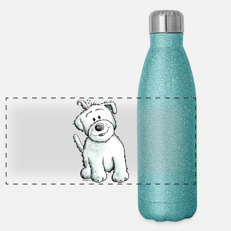 Cute Malteser Panoramic Glitter Thermal Bottle 500 ml