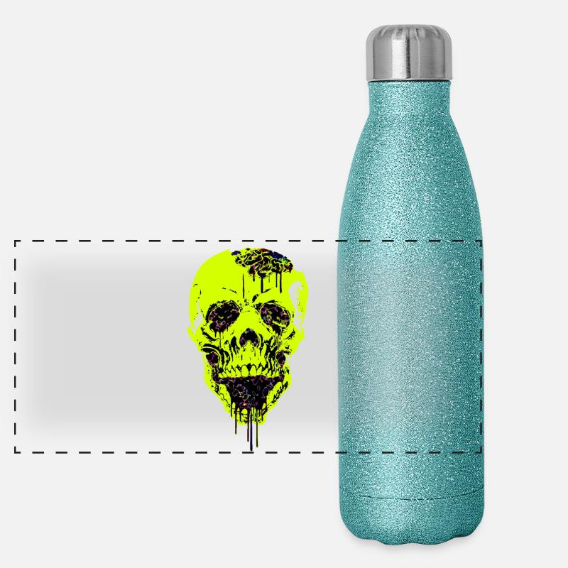 Neurowerveldeil Icône de crâne Gourde isotherme panoramique pailletée 500 ml