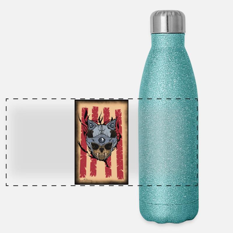 Stahlwolf Maske im Krallenwald Panorama Glitzer Isolierflasche 500 ml
