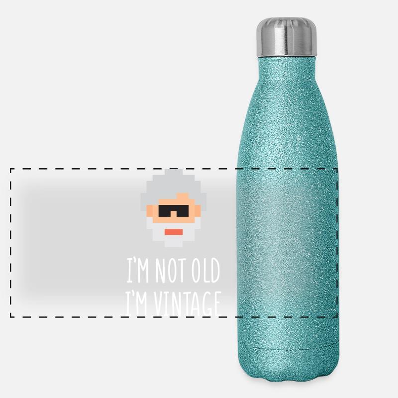 Ich bin nicht alt Ich bin Vintage Panorama Glitzer Isolierflasche 500 ml