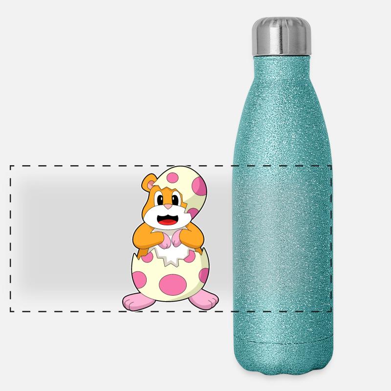 Hamster Eierschale  Panorama Glitzer Isolierflasche 500 ml