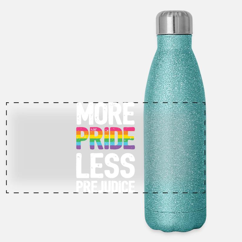 LGBT Pride Month - More Pride. Less Prejudice. Panoramic Glitter Thermal Bottle 500 ml