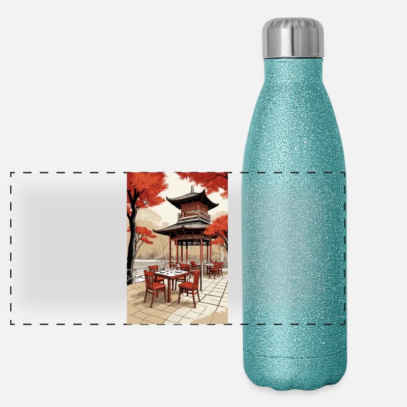 Café asiatique Gourde isotherme panoramique pailletée 500 ml