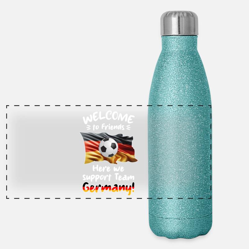 Willkommen Freunde - Wir supporten unser Team GER. Panorama Glitzer Isolierflasche 500 ml